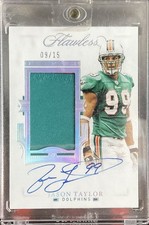 2021 Panini Flawless Jason Taylor #PA-JTA Auto And Patch /15