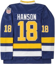 Hanson Brothers #18 Steve Charlestown Chiefs Slap Shot White Moive Hockey Jer...