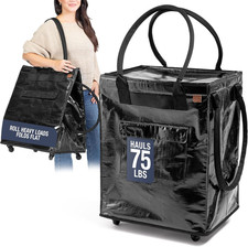 Hauler Rolling Tote Bag, 90L Collapsible Portable Shopping Cart with Wheels for