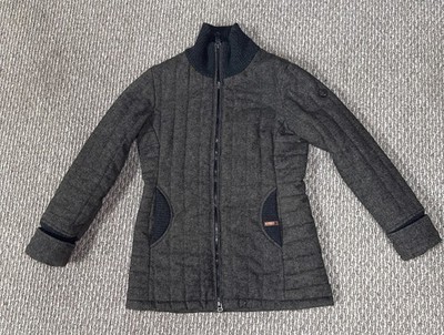 KHUJO Women's  Jacket Size Medium Insulated Brown Grey High Neck Full Zip