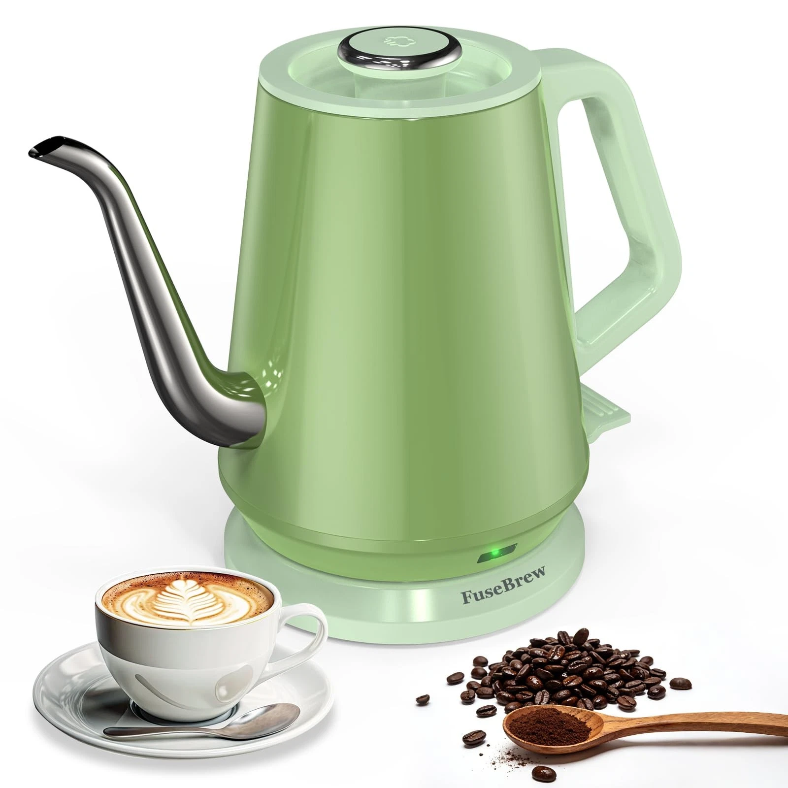 Gooseneck Electric Kettle 0.8L, 1200W Fast Boiling Stainless Steel - Ideal