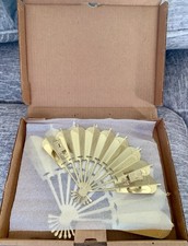 Home Interior Messing Wandventilator Set Neu im Karton - Vintage verziert asiatischer Stil Hängedeko