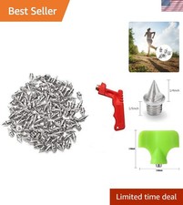 120pcs 1/4inch Stainless Steel Track Spikes with Spike Wrench for Runners