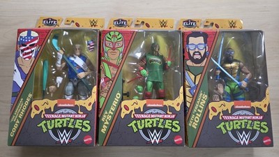 WWE Elite x Turtles - Set of 3 - Cody Rhodes - Rey Mysterio - Seth Rollins
