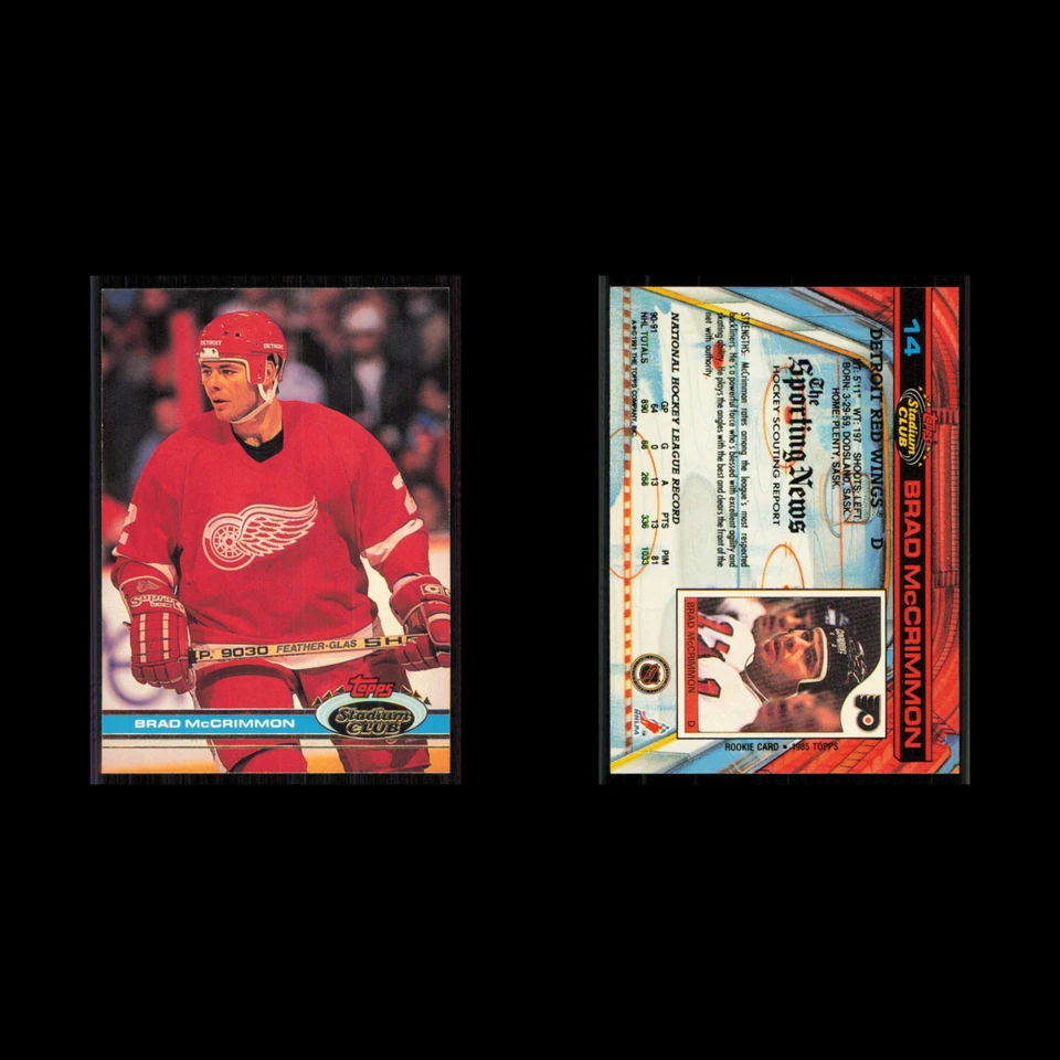 Brad McCrimmon #14 1991 Topps Stadium Club Detroit Red Wings Hockey Card NHL NM - Image 3 of 3