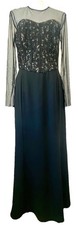 L.K.L Lawrence Kurtz Black Sheer Lace Bodice Sweetheart top Evening Gown size 10