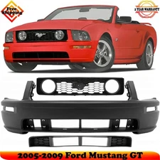 Front Bumper Paintable & Grille Assembly Kit For 2005-2009 Ford Mustang GT