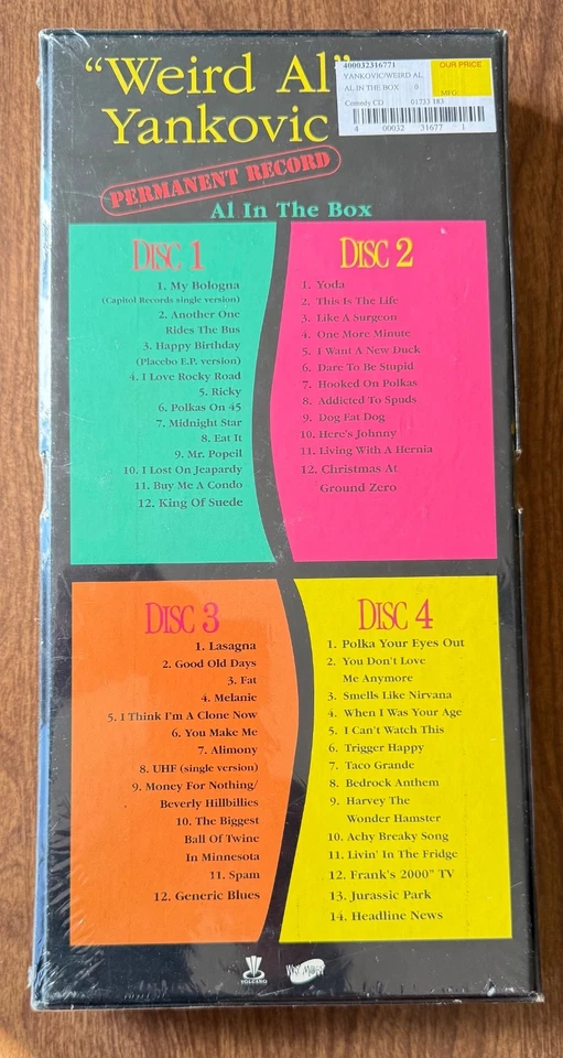 Weird Al Yankovic Permanent Record Al In The Box 4xCD Box Set  New - Image 2 of 4