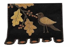 Home Collection by Raghu Good Harvest Black & Mustard Table Runner, 18" x 18"