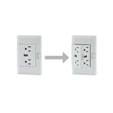 theOUTlet USB Indoor Outlets 4 receptacles and 2 USBs in a single housing