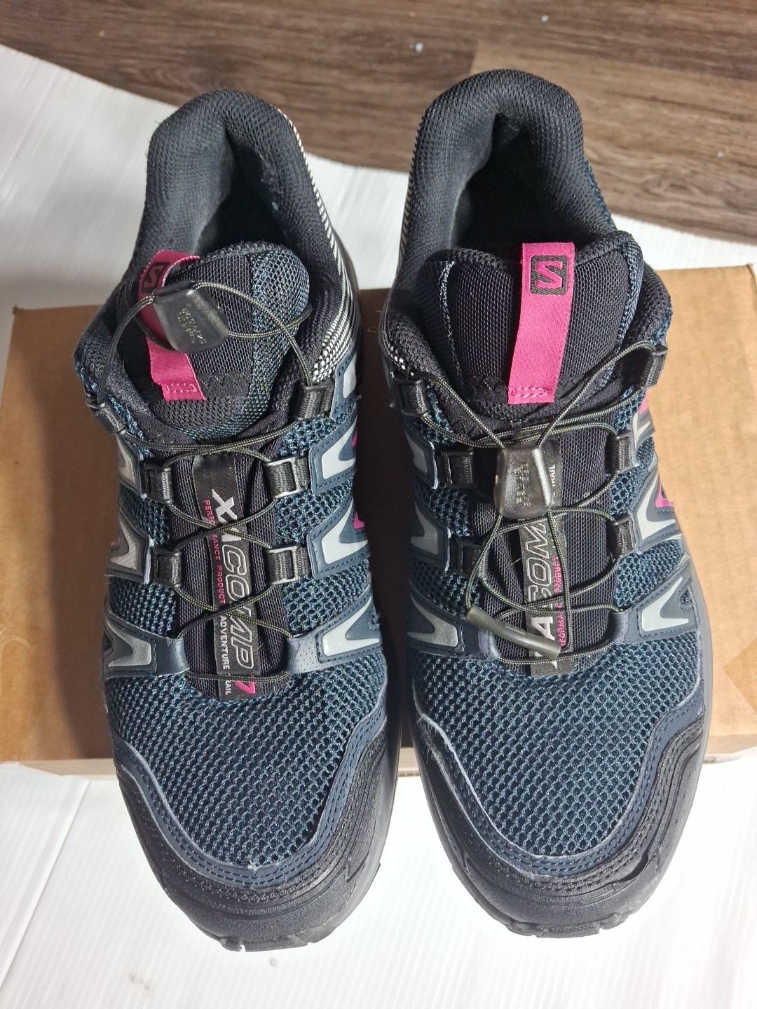 Scarpe da trail running Salomon XA Comp 7 donna taglia 11 impermeabili blu rosa