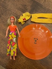 Vintage 1970 Mattel Rock Flowers Heather Doll with Record, Outfit  Sunglasses