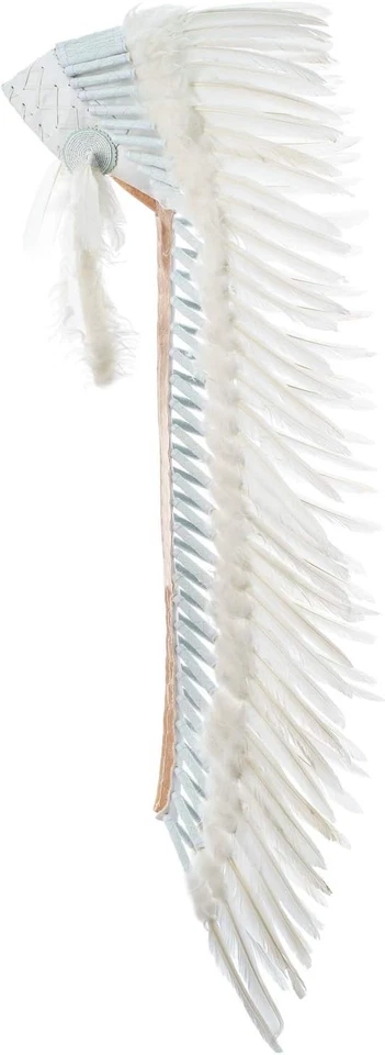 Capó de guerra único hecho a mano | Cuero genuino y plumas reales Foto 3 de 4