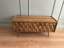 Swoon Terming TV stand Solid Wood Natural Mango RRP £409 See Scratch On Surface