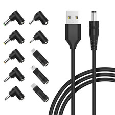 10-In-1 Universal 5V DC Power Cable,Usb to DC 5.5 2.1Mm Plug with Type-C, Micro