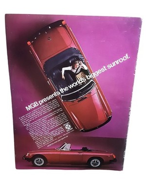 1976 MGB Convertible Vintage Print Ad World s Biggest Sunroof MG Sports Car