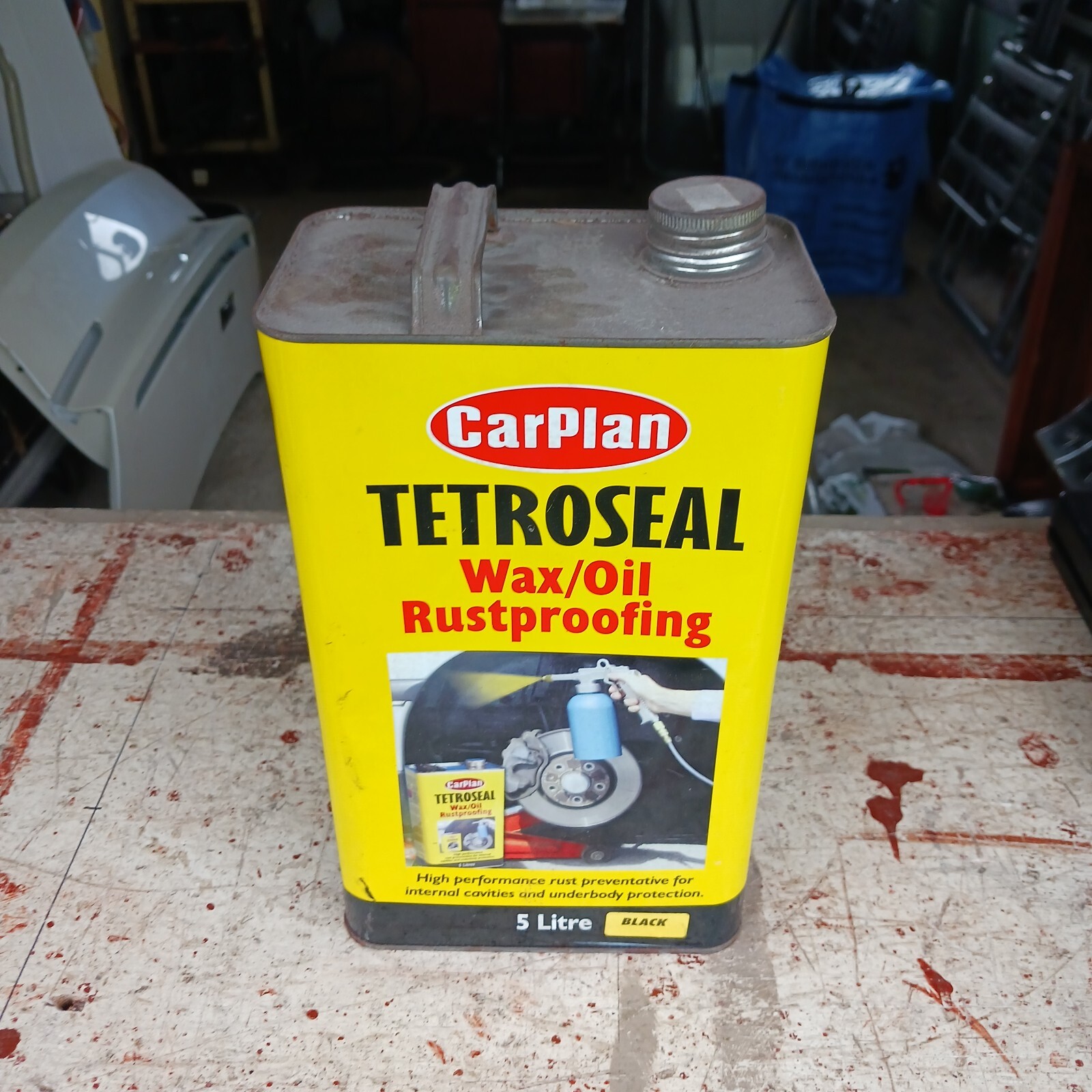 Unused 5 litre can of CarPlan Tetroseal wax/oil rust proofing in black eBay