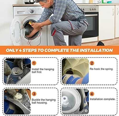 4x Unterlegscheiben Aufhängestangen Kit passend für Roper RTW4641BQ0 RTW4641BQ1 Maytag MVWC200BW0 - Bild 5 von 12