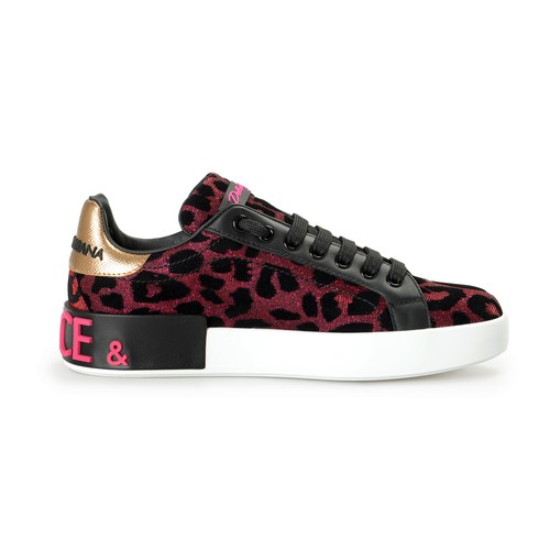 Dolce & Gabbana Women's "Portofino" Leo Print Leather Sneakers Shoes US 6 IT 36 - Picture 4 of 8