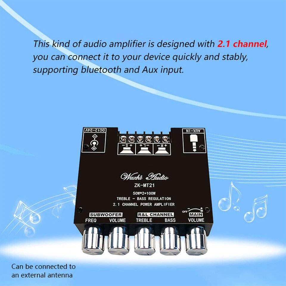 Mini Bluetooth 5.0 Digitalverstärker HiFi 2.1 Kanal Audio Stereo Equalizer Amp - Bild 2 von 4