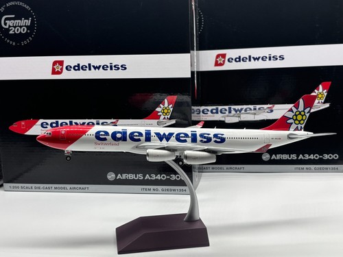 Edelweiss A340-343 HB-JMG GeminiJets G2EDW1354 Scale 1:200 Diecast - Picture 9 of 15