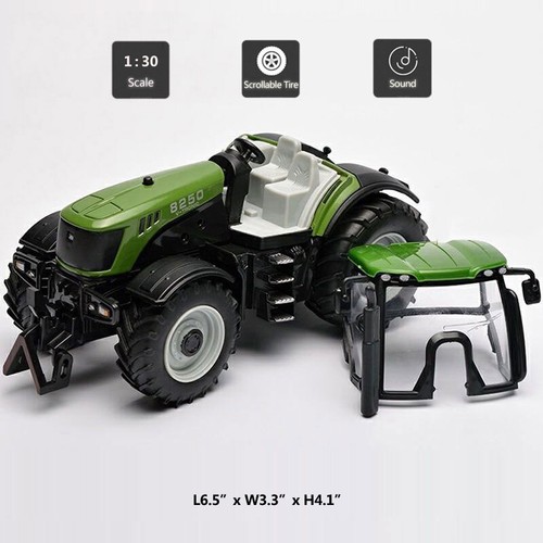 Farm Tractor Toy 1/30 Diecast Model Car Zinc Alloy Toy Vehicle Farm Toys Green - Picture 2 of 9