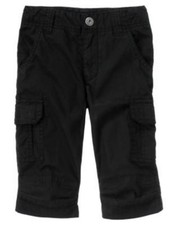 GYMBOREE SLAM DUNK BLACK WOVEN CARGO SHORTS 4 5 7 8 NWT