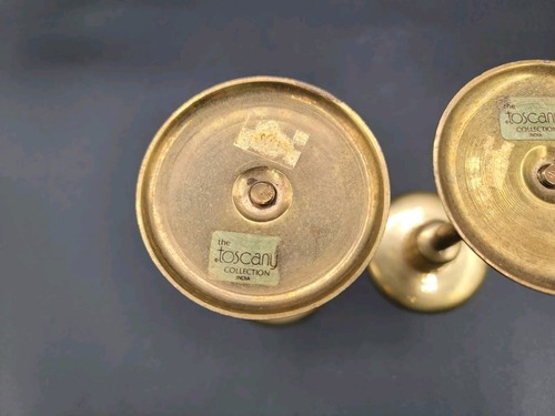 MCM Vintage Brass Toscany Candlestick Holder Set of 2 - Foto 8 di 8