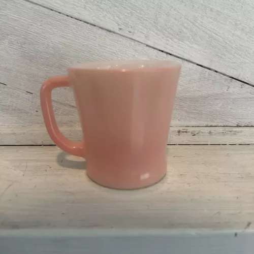Vintage Fire King Anchor Hocking Rose Pink Mauve D Handle Coffee Cup / Mug