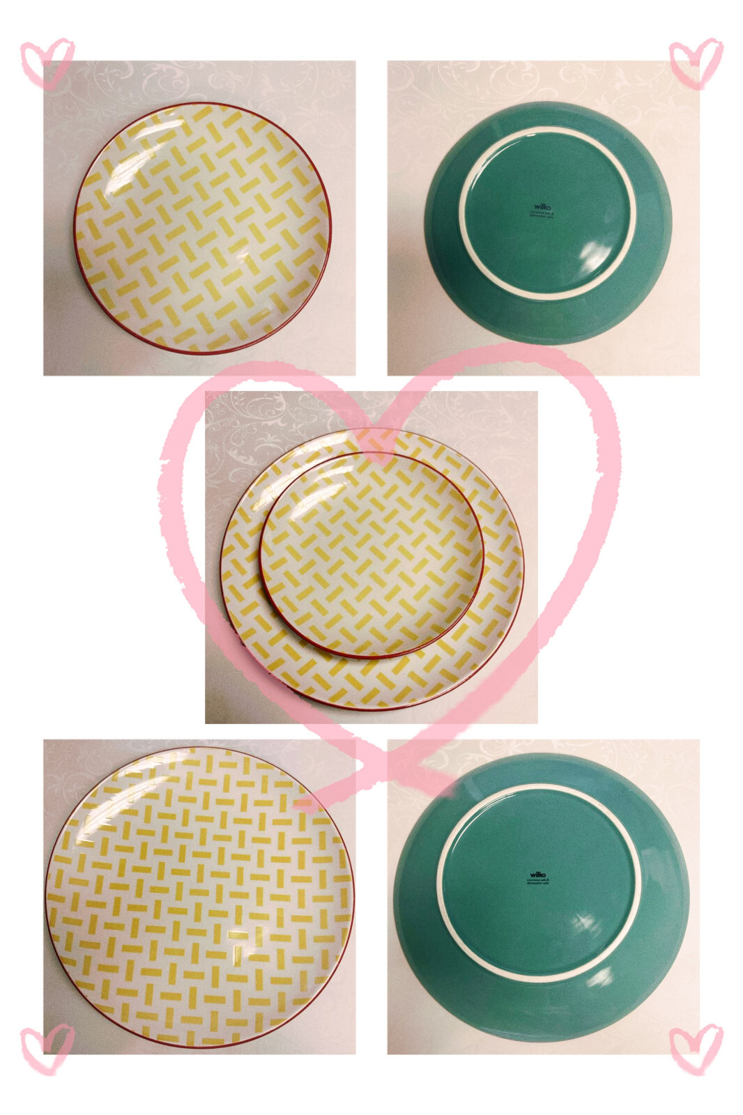 Dinner Plate Set 6 Designed Pattern on Each Plate from Wilko Holiday