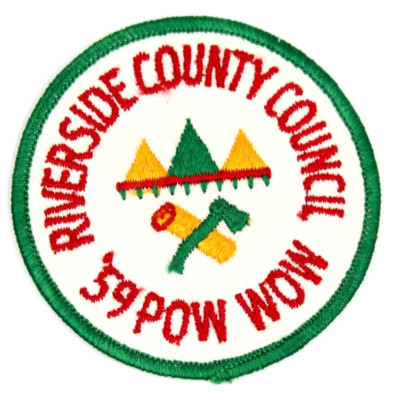 1959 Pow Wow Riverside County Council Patch California CA Boy Scouts BSA