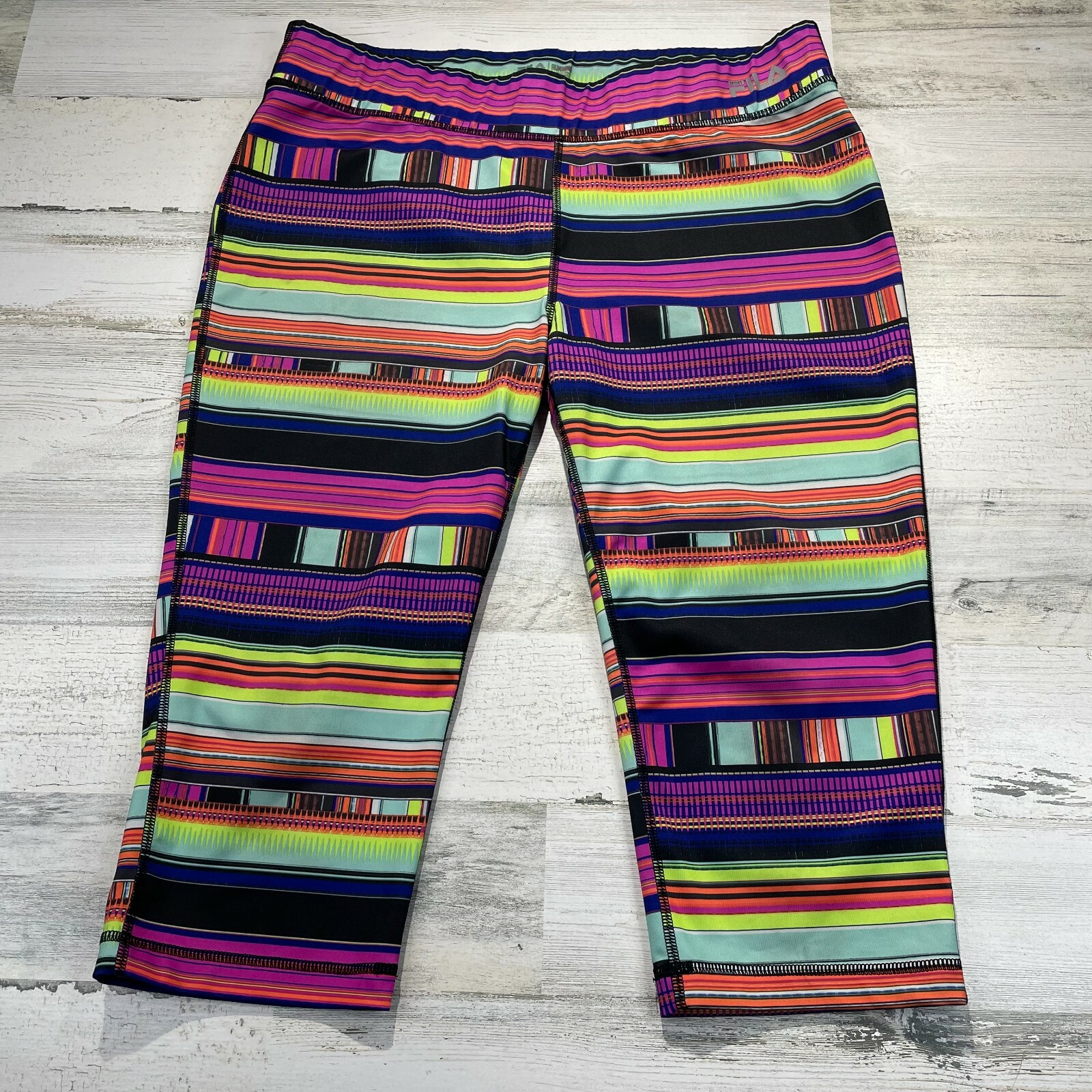 Leggings Fila Sports Capri donna taglia grande atletica corsa multicolore