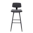 2PCS Upholstered Bar Stools PU Leather Counter Chairs Low Back Metal Frame Black — photo 8