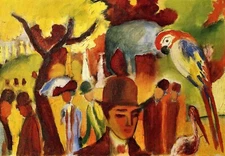 Small Zoological Garden in brown and yellow by August Macke Giclee Reproduction