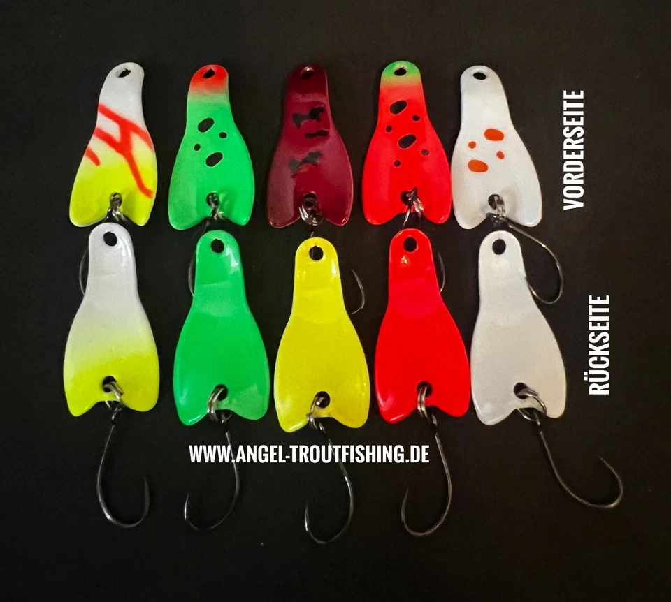 5er UV 2,8 g Trout Spoon Set Japanblinker Forellenblinker Schlepplöffel Köder - Bild 4 von 4