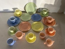 Lot Of Vintage Hazel Atlas Little Hostess Child's Tea Cups, Saucers, And Plates