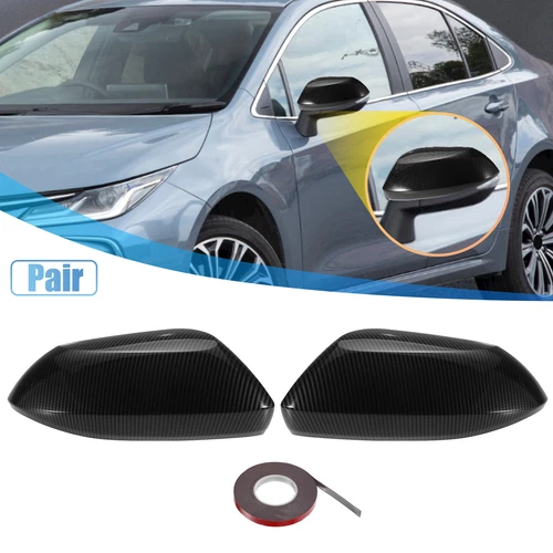 For Toyota Corolla 2020-22 Carbon Fiber Patterned Door Rearview Mirror Cover Cap