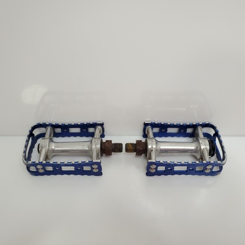 Vintage MKS BMX-7 Pedals Set 1/2" Blue Japan - Picture 2 of 8