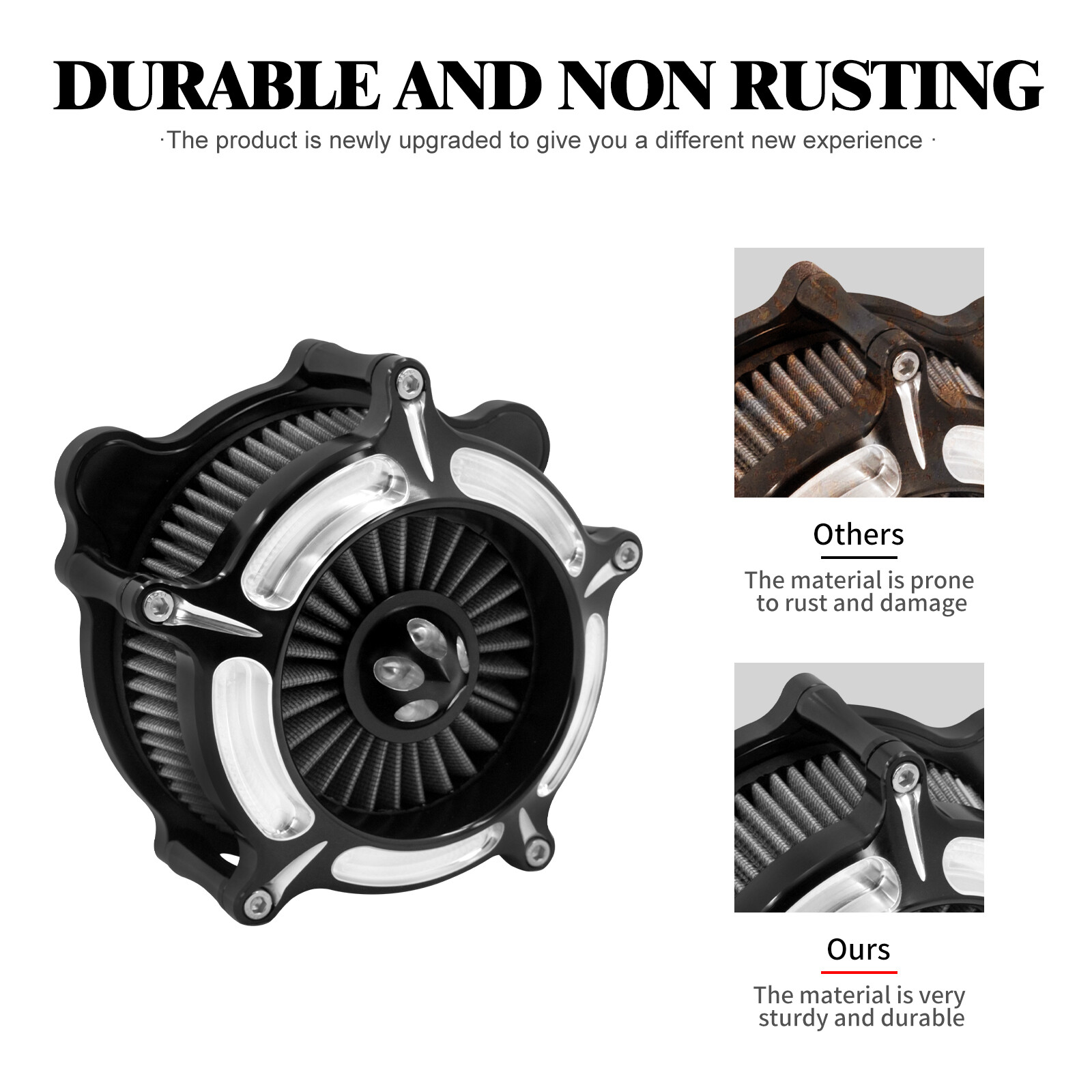 Turbine Spike Air Filter Cleaner For Harley Touring Road Street Glide 2008-2016