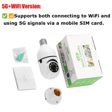 Smart Bulb Cam 1080P 360° Dual-Band Wi-Fi IR Night Vision Home Security IP E27