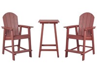 Modernes Muskoka Balkonset In Rot 3-Teilig Tisch Mit StüHlen Adirondack