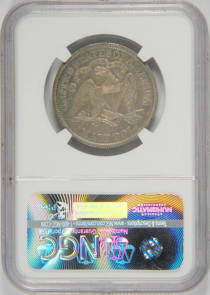 1871-S SEATED LIBERTY HALF DOLLAR ~ NICE ORIGINAL NGC AU55! - Image 3 of 4