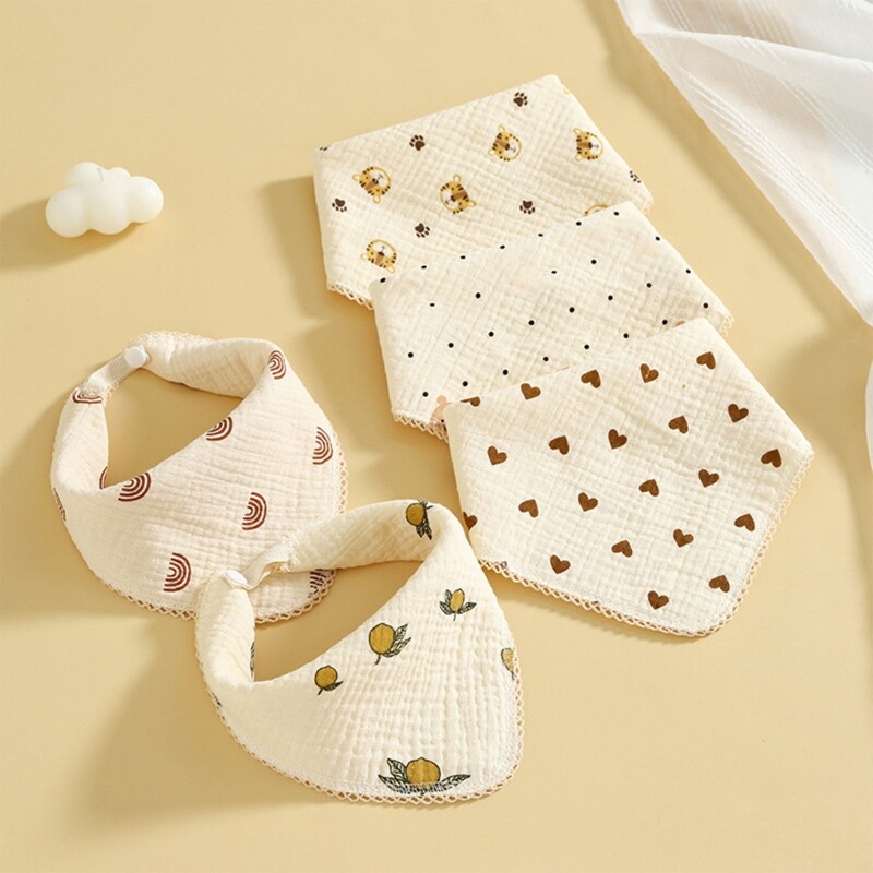 Baby Bandana, Bibs for Girls Drooling, Made with Cotton Gauze Baby Bibs