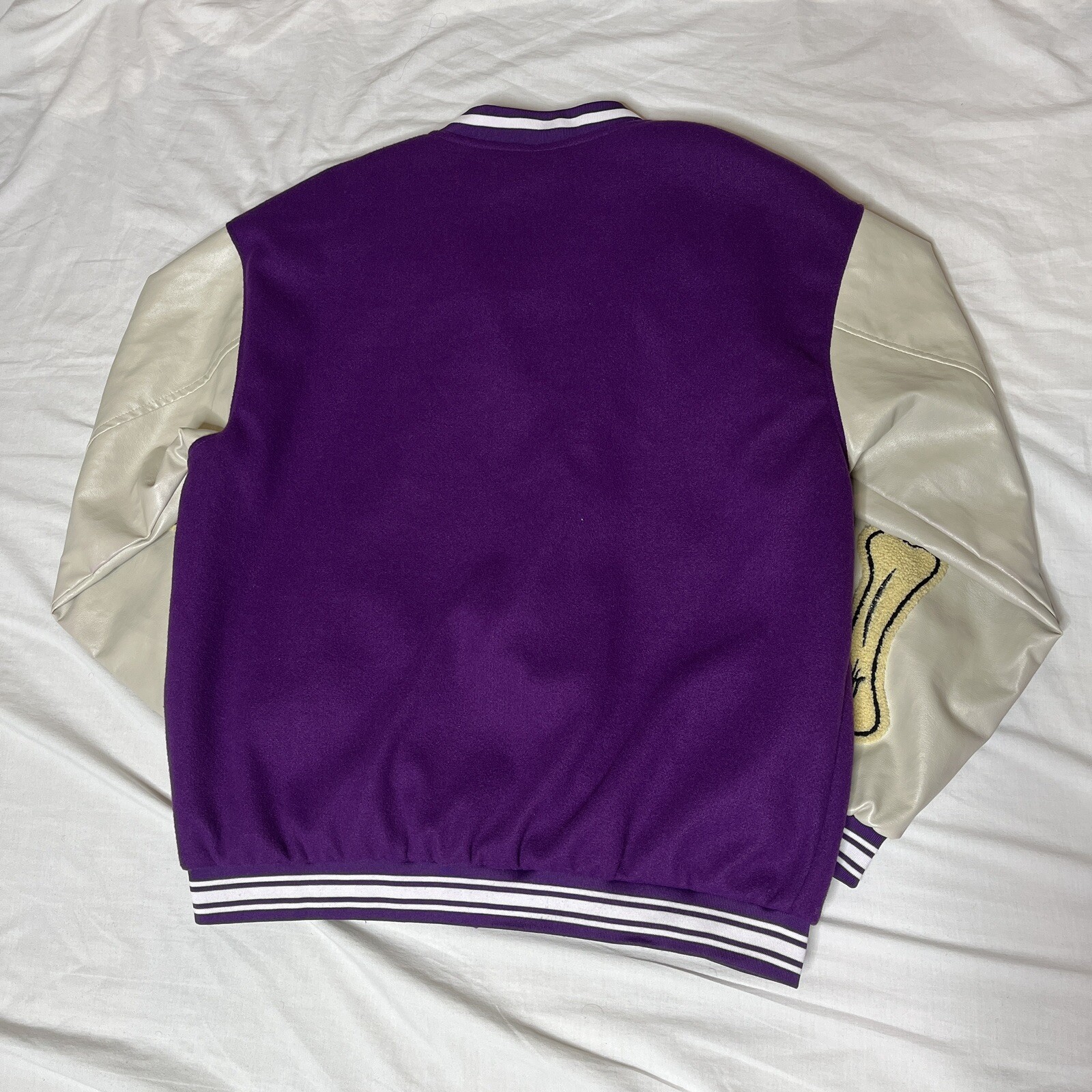Bone Patchwork Varsity Jacket - image 6
