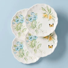 Lenox BUTTERFLY MEADOW Melamine / Plastic Dinner PLATES  S/4    (Set of Four)