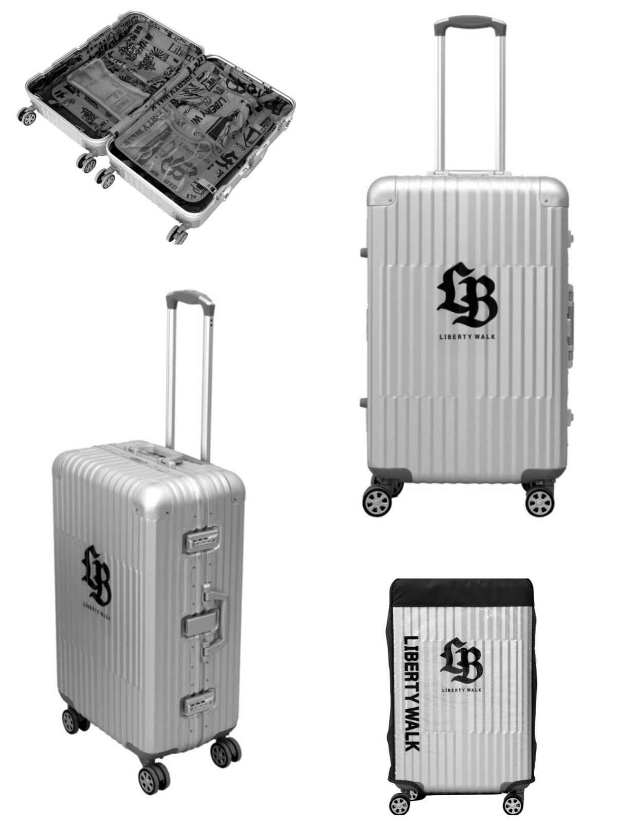 LIBERTY WALK Trunk L Size Silver Suitcases B34-SLL