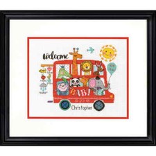 Dimensions Kreuzstich Set "Geburtsurkunde, Baby an Bord", Zählmuster, 25,4x20,3c