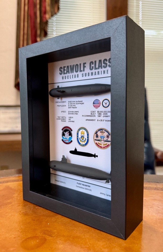 Seawolf Class Submarine Shadow Display Box, 5.75