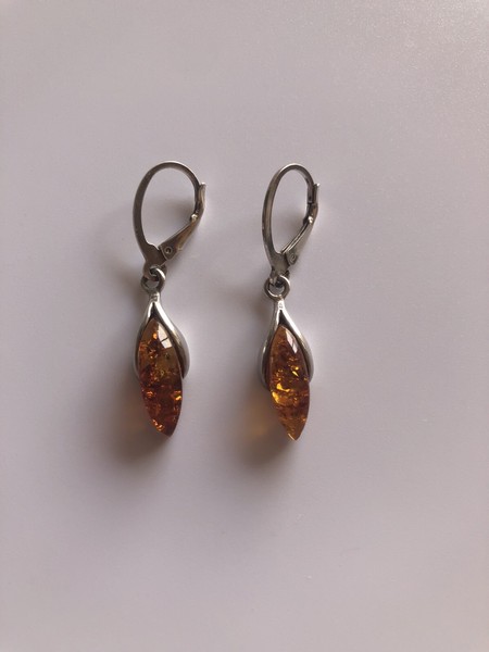 pendientes plata de ley 925 y ambar