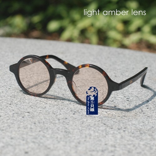 Men Round light amber sunglass brown polarized sunglasses Johnny Depp glasses - Picture 2 of 10